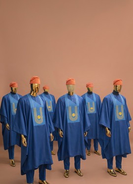 Groomsmen Royal Azure Traditional Agbada Set