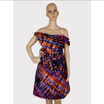 African Print Ankara Tie-dye Multicolor Cotton Infinity Dress