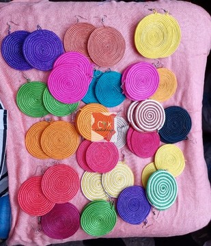 100 pairs Wholesale Sisal Earrings, Handmade Jewelries,African Accessories,Tribal Wedding earrings