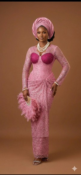 Pink Corset Lace Gown