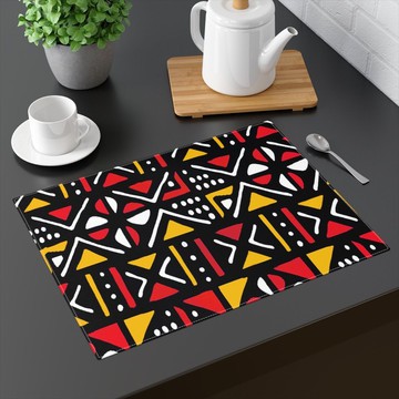 (TWO PIECES) African Placemat Colourful Mudcloth Print (MORE SIZES AVAILABLE)