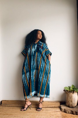 Turquoise Cascades Baule Shirt Dress (Pre-Order)