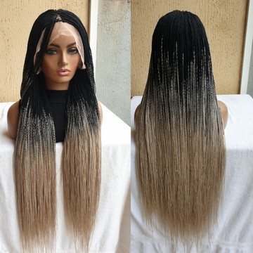 34inches skinny ombre box braids wig