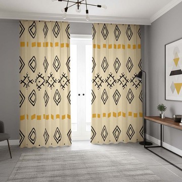 Native American Blackout Curtains Egyptian Print(Two-Piece) LARGER SIZES AVAILABLE