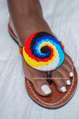 African Handmade Slippers / Leather Sandals /Greek Sandals /Maasai Sandals