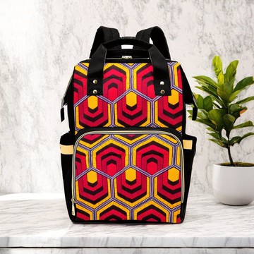 Ankara Afrocentric Backpack Geometrical Print | Afro Style