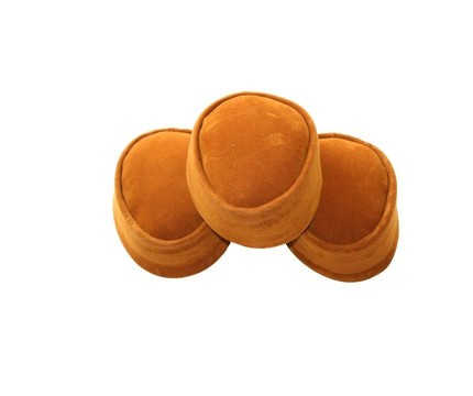 Mustard Yellow V-Shape Igbo Velvet Cap, Traditional African Wedding Hat