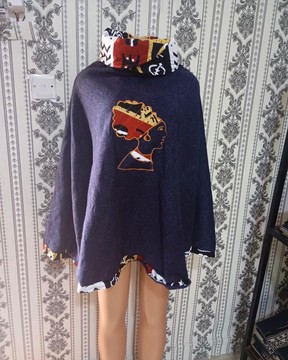 African Poncho, Women Poncho Top, African sweater, Warm Fabric cloth