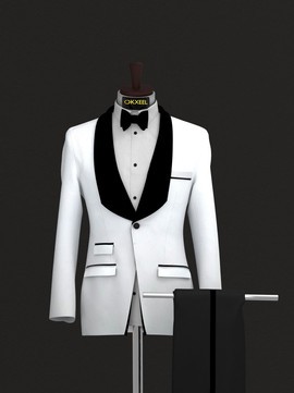 WHITE SHAWL LAPEL TUXEDO  SUIT. .................... BEST SELLER