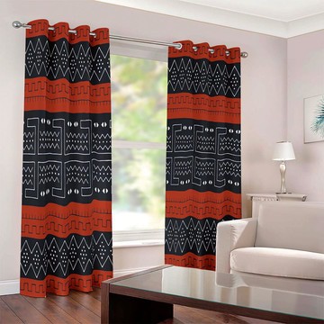 Tribal Print African Curtains For Sale Blackout Grommet (Two-Piece)(LARGER SIZES AVAILABLE)