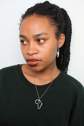 Unisex Silver african map necklace