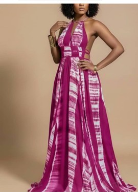 Robe longue à col licou