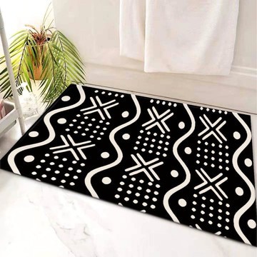 Rectangular Bathroom Rugs African Multi Colored Bath Mat (LARGER SIZES AVAILABLE)