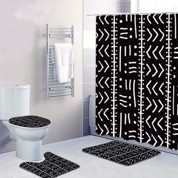 (4 Piece) - Afrocentric African American Bathroom Sets Black (MORE SIZES AVAILABLE)