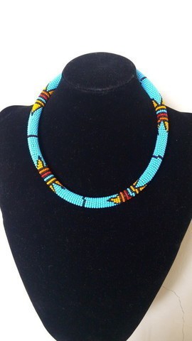 Zulu beaded necklace, African necklace, Christmas gift for mom, Tribal necklace, Elegant necklace