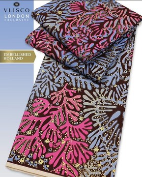 Original VLISCO London Exclusive Embellished Holland/ Vlisco wax/ Holland
