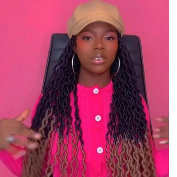 Ready To Ship Hat braided wig for black women handmade box braid wig