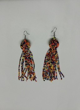 Boucles d’oreilles africaines perlées, boucles d’oreilles à franges perlées, boucles d’oreilles élégantes, boucles d’oreilles tribales, boucles d’oreilles bohèmes
