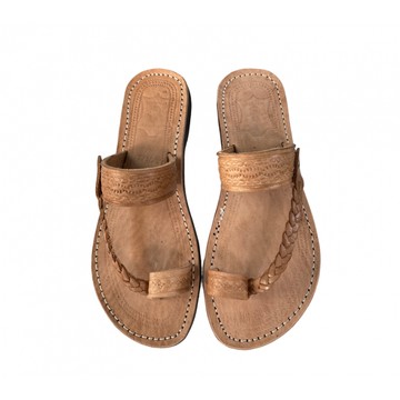Sandale en cuir véritable Noir fait main mode homme