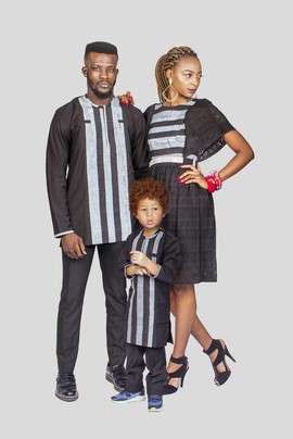 African men's suit in Asoke and wool mix