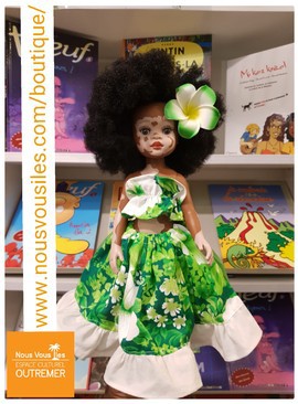 Black Doll Vinny Colibri Dolls (vitiligo) - Maloya Green