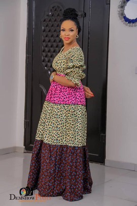African print long dress| Summer Dress | Satin Gown|African Style| Gift For Her