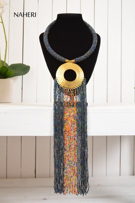 Collier de perles africaines bijoux tribaux