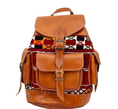 100% handmade high quality genuine leather backpack.