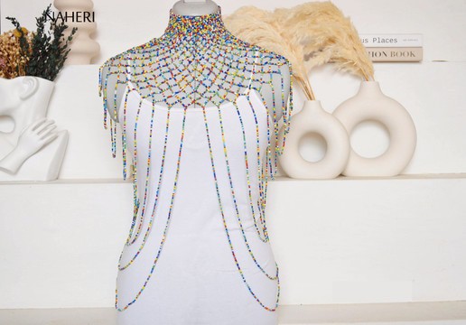 African beaded cape necklace handmade jewelry