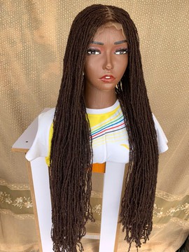 Full lace Dark brown, Colour 33 Sisterlocs wig, Skinny dreadlocks