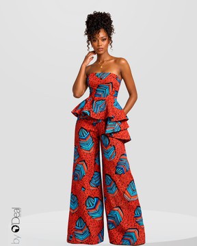 Magnifique Ensemble pantalon large et son top bustier