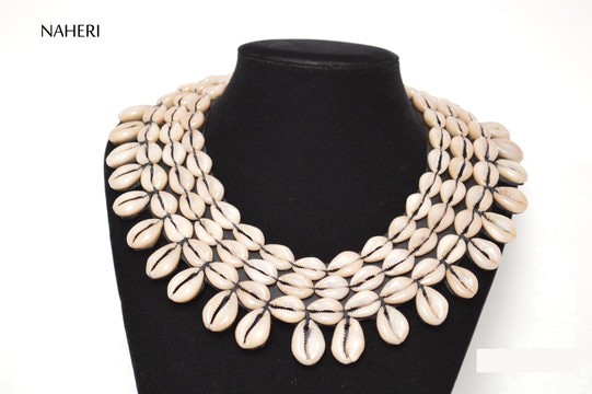 African cowrie shell collar necklace handmade jewelry