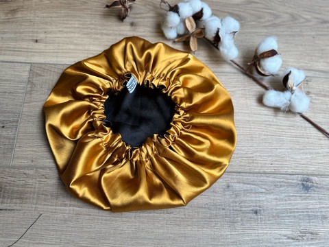 Bonnet de nuit réversible en soie