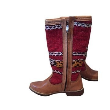 BIG SALE! Genuine leather boots with Kilim Handmade by Cuiroma craftsmen in Morocco