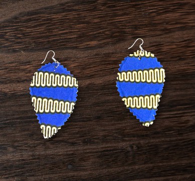 Boucles d'oreilles en wax feuilles
