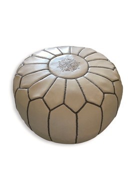 Pouf en vrai cuir véritable pour salon
