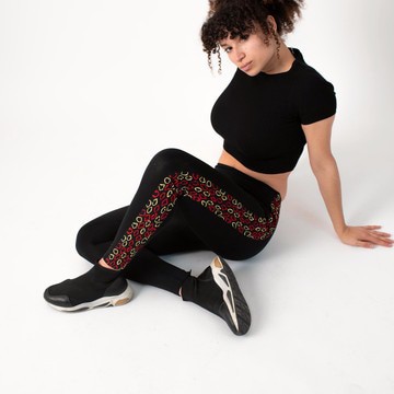 Legging Noir Rouge Crème