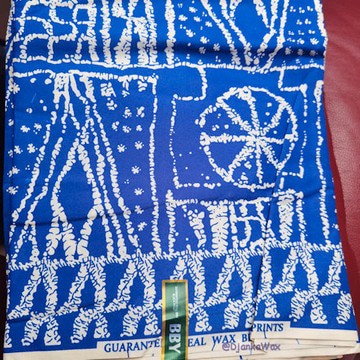 Tissu pagne Ndop Cameroun en coton léger 2 yards