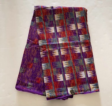 Purple Multicolor Chevron Print Geometric Colorful Fabric - 6 Yards