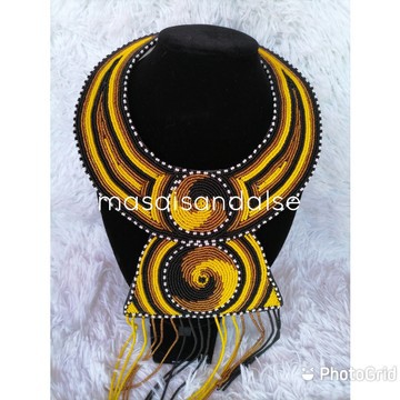 Collier Maasai, collier à bretelles, collier de perles en cuir, cadeau collier élégant