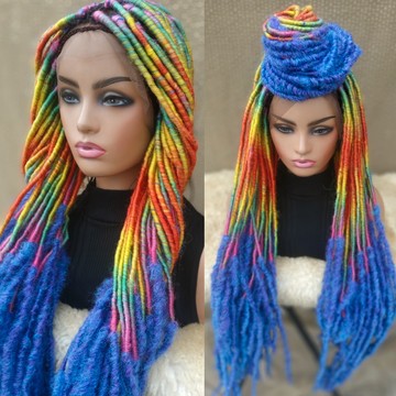 Soft faux locs,lace wig 42inches