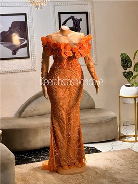 Robe de bal longue en dentelle ornée, robe de soirée, robe de soirée, mariage de fiançailles Dres