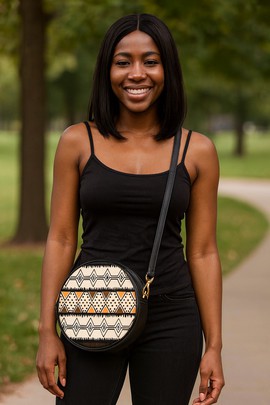 Tribal Print Bag African Round Sling Design