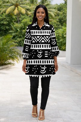 The African Sunlit Sahara Shirt Dress – Radiant and bold