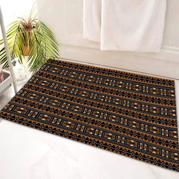 Mud Cloth Unique Bath Mat Afro Brown Bathroom Rug (LARGER SIZES AVAILABLE)