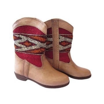 BIG SALE! Genuine leather boots with Kilim Handmade by Cuiroma craftsmen in Morocco
