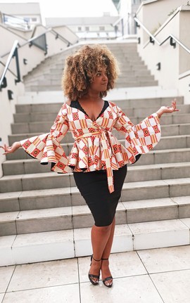 Basque TOP IN KENTE WAX Glitter