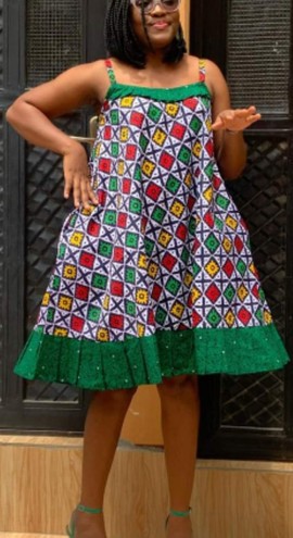 Robe évasée mi-longue africaine Bibitayo