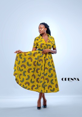Robe midi jaune