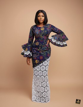 Ankara &amp; Lace Mermaid Gown